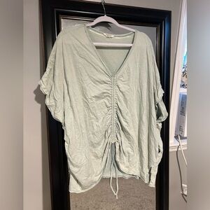 Oli & Hali Green Dolman Sleeve Ruched Blouse